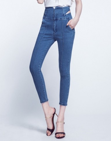 女款蓝色高腰显瘦牛仔裤