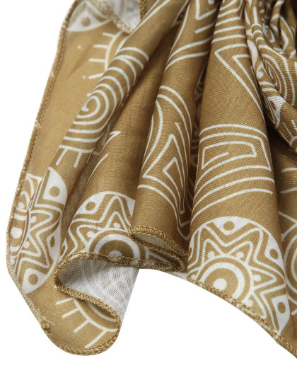 多用途 中性橄榄褐色方巾 户外休闲