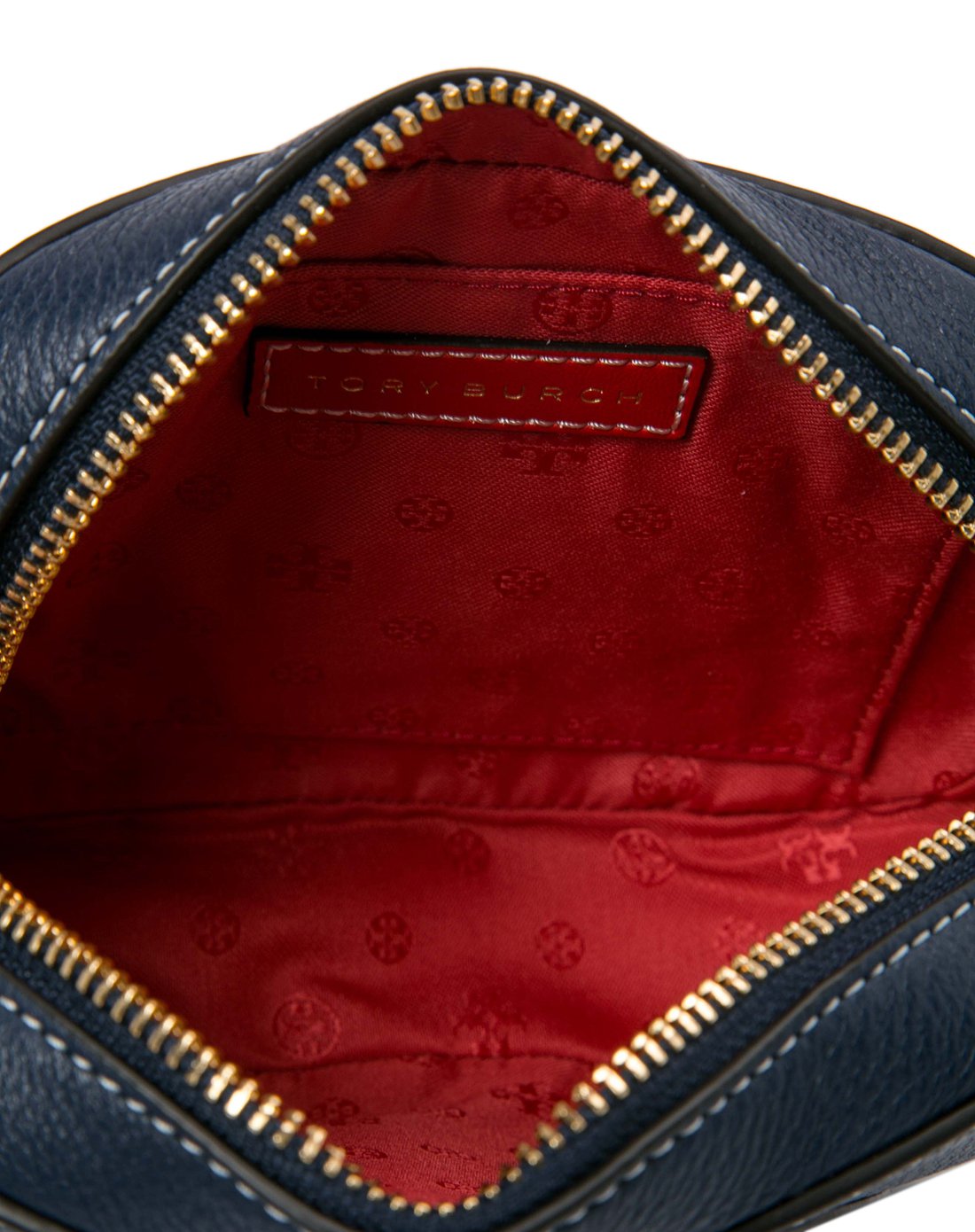 tory burch女款时尚logo暗纹皮革斜挎包