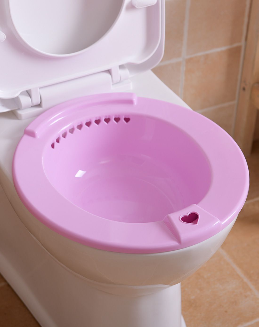 爱心形免蹲洁身坐浴盆(紫色)
