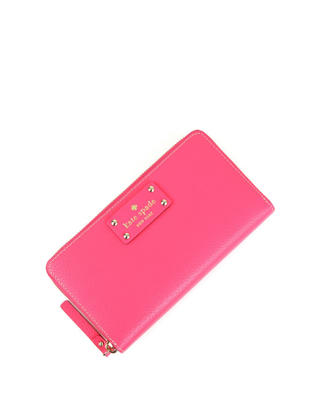 女士粉色拉链长钱包