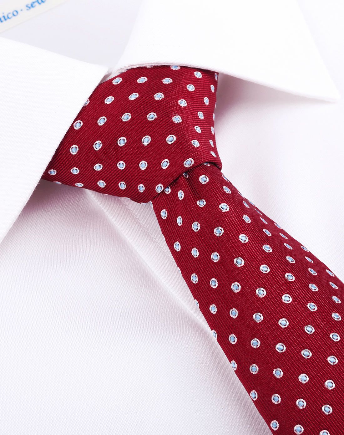 红色光泽面料时尚圆点色织领带