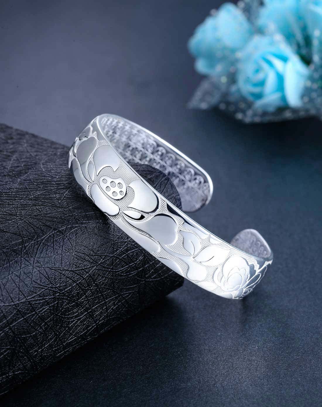 七度银饰专场七度 七度爱莲说s999足银手镯(送证书)2-9272_唯品会