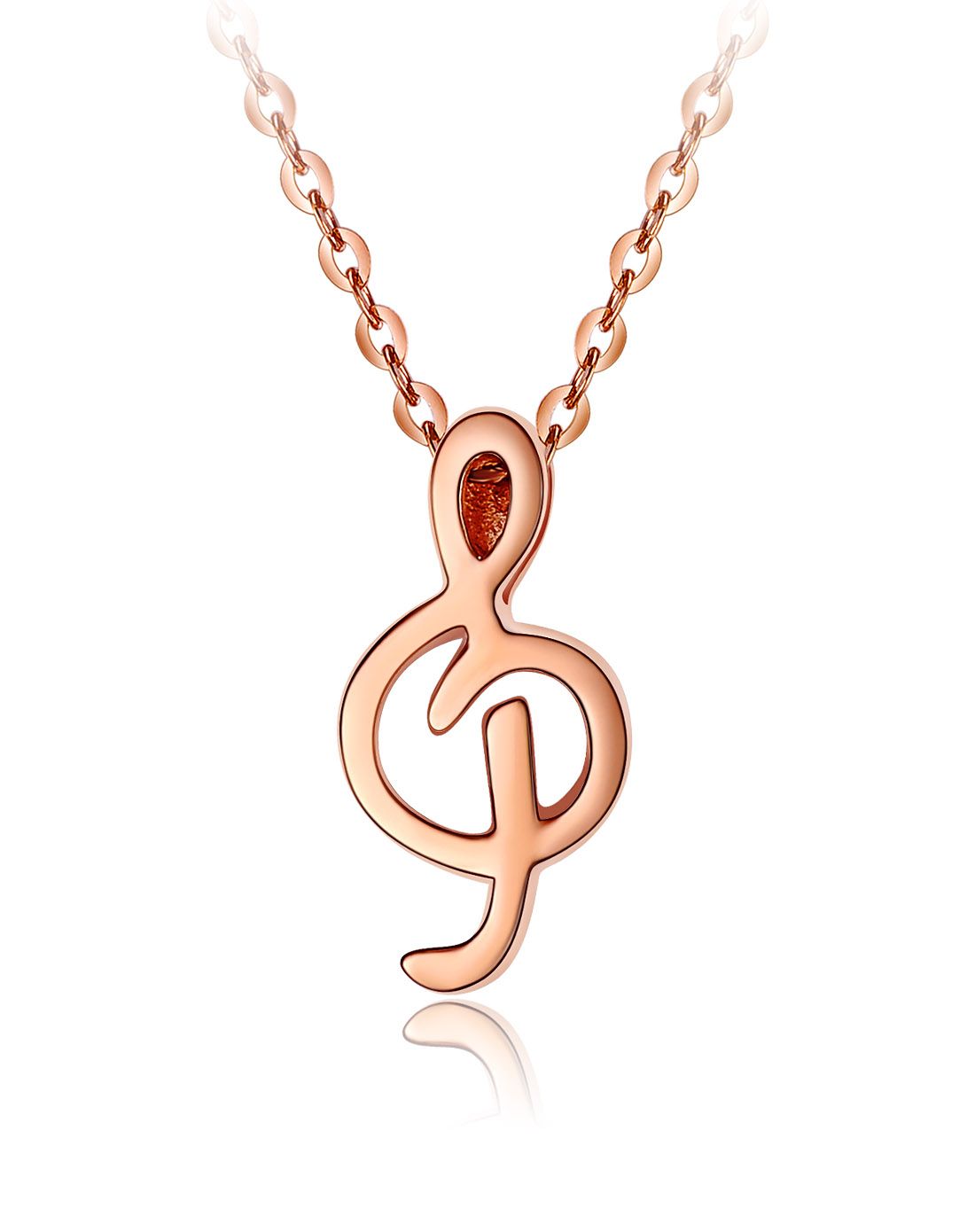 乐动18k金音符链坠 1.96克