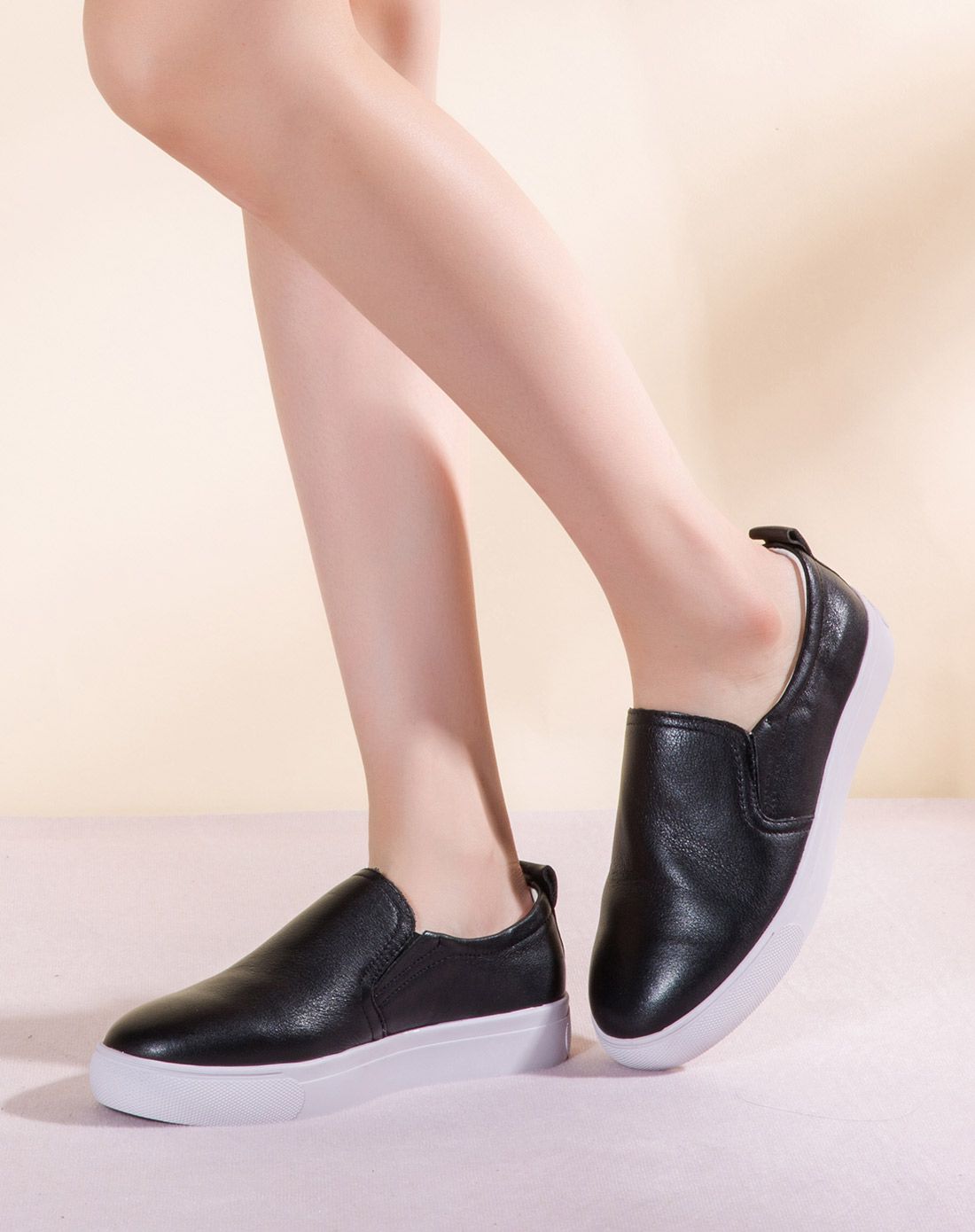 康龙kanglong男女鞋混场牛皮女款黑色百搭休闲鞋263214338_唯品会