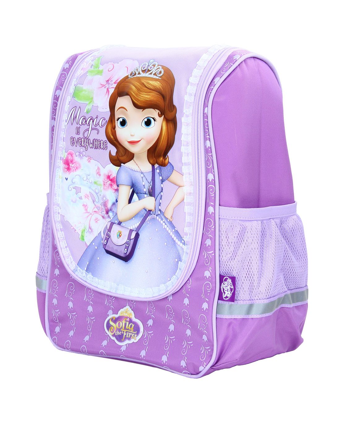 迪士尼disney紫色女童小公主儿童书包