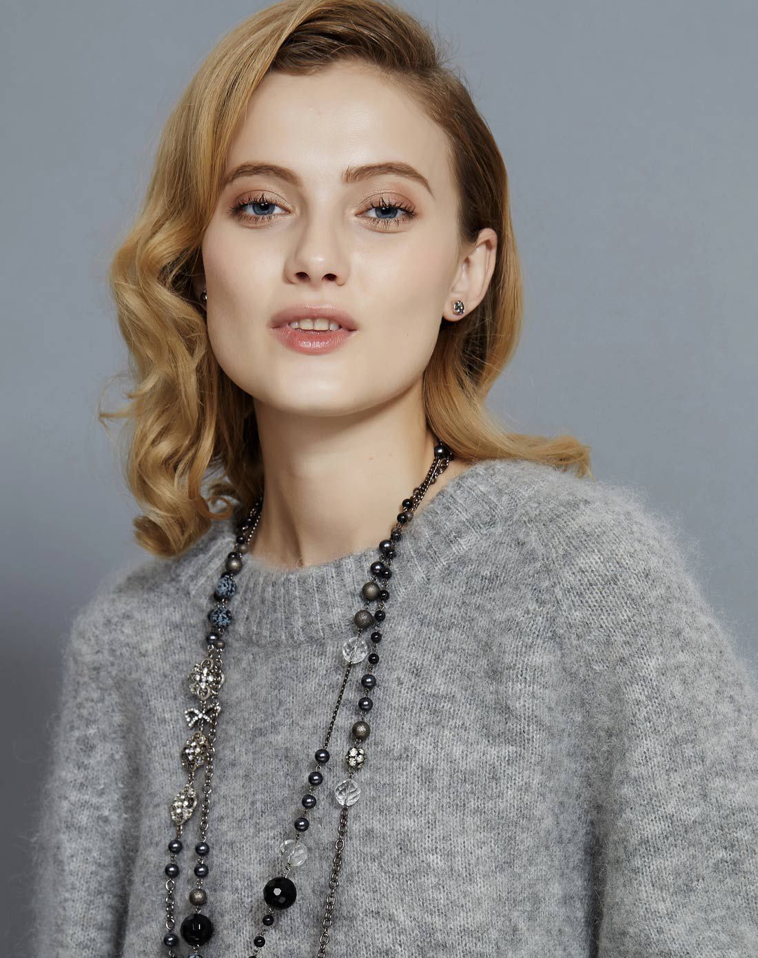 martine wester 复古经典玛汀常卖黑钻石施华洛世奇圆形耳钉