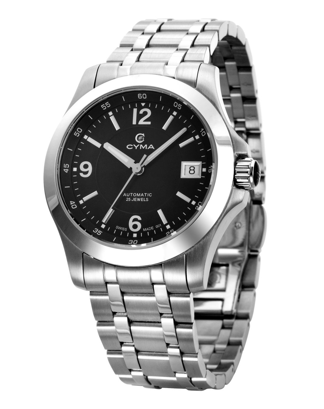 cyma 精钢自动机械经典夜光防水男表