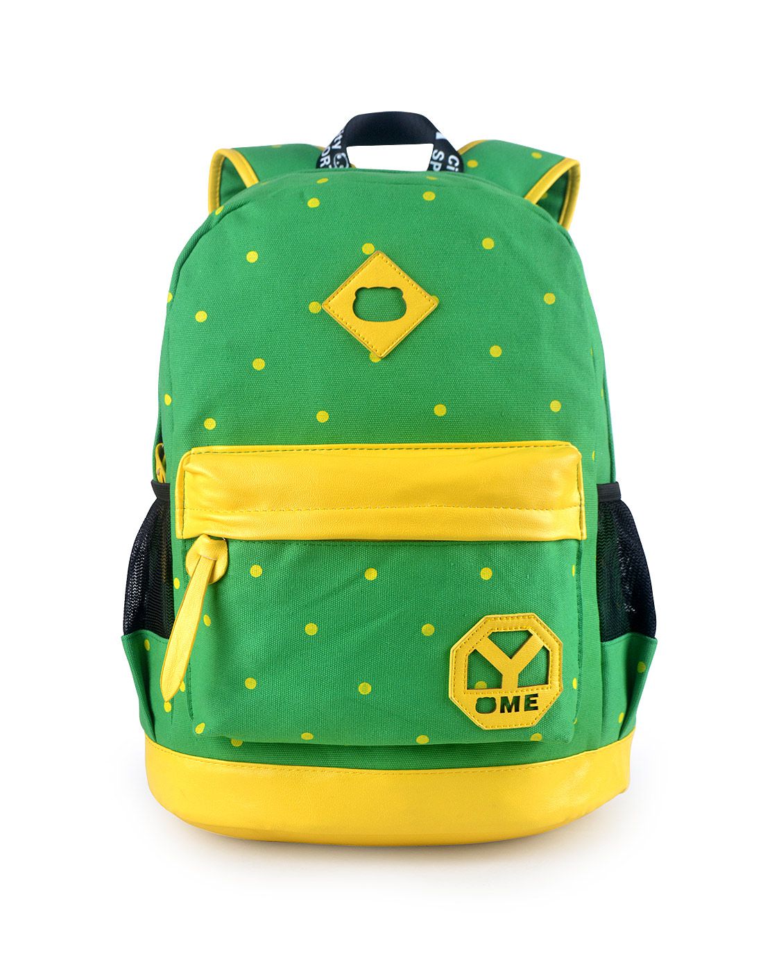 yome儿童健康功能书包专场女童绿色帆布波点休闲双肩背包hx284936c