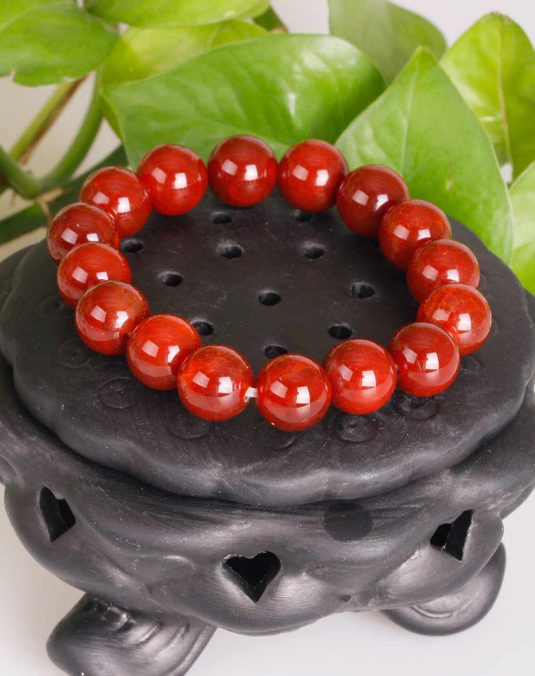 中性天然冰花玛瑙手串附证书