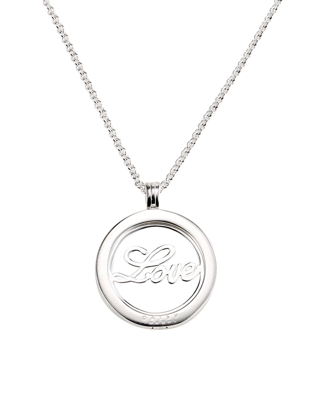daisy london halo系列18英寸银色love荣光纯银盒式项链