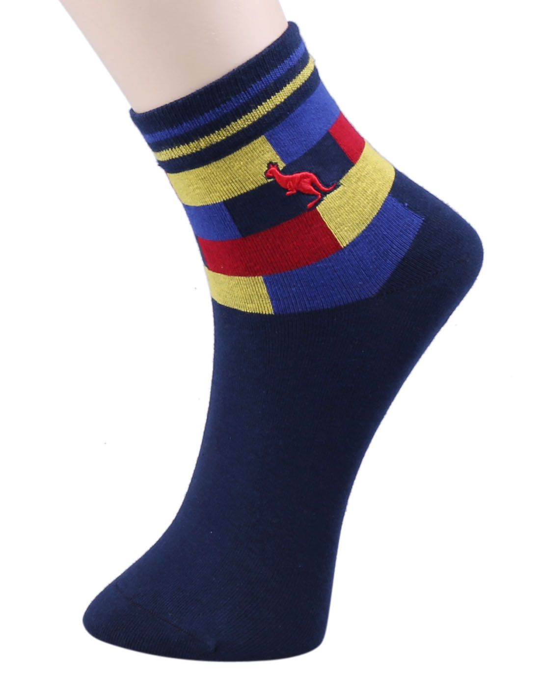 袋鼠daishu男女内衣袋鼠短统精梳棉时尚刺透运动男袜4双装1338412