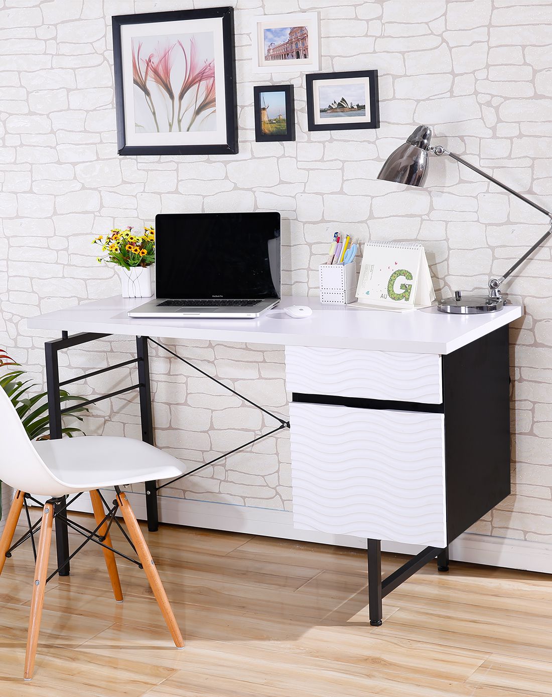 时尚钢木电脑桌 办公桌子写字台