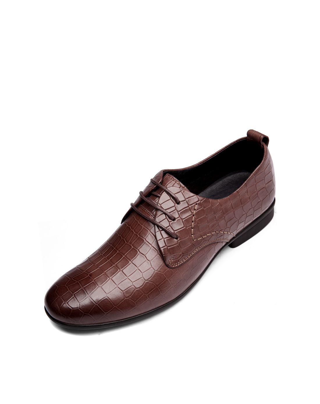 棕色头层马田牛皮时尚商务男鞋棕色