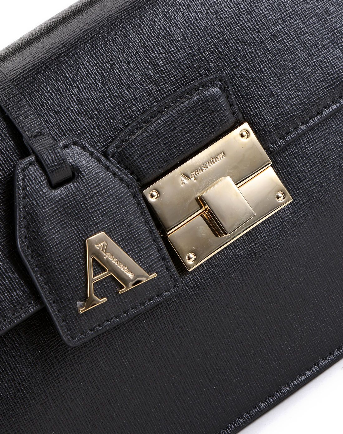 aquascutum雅格狮丹轻奢皮具专场意大利进口女款黑色简约时尚手提包