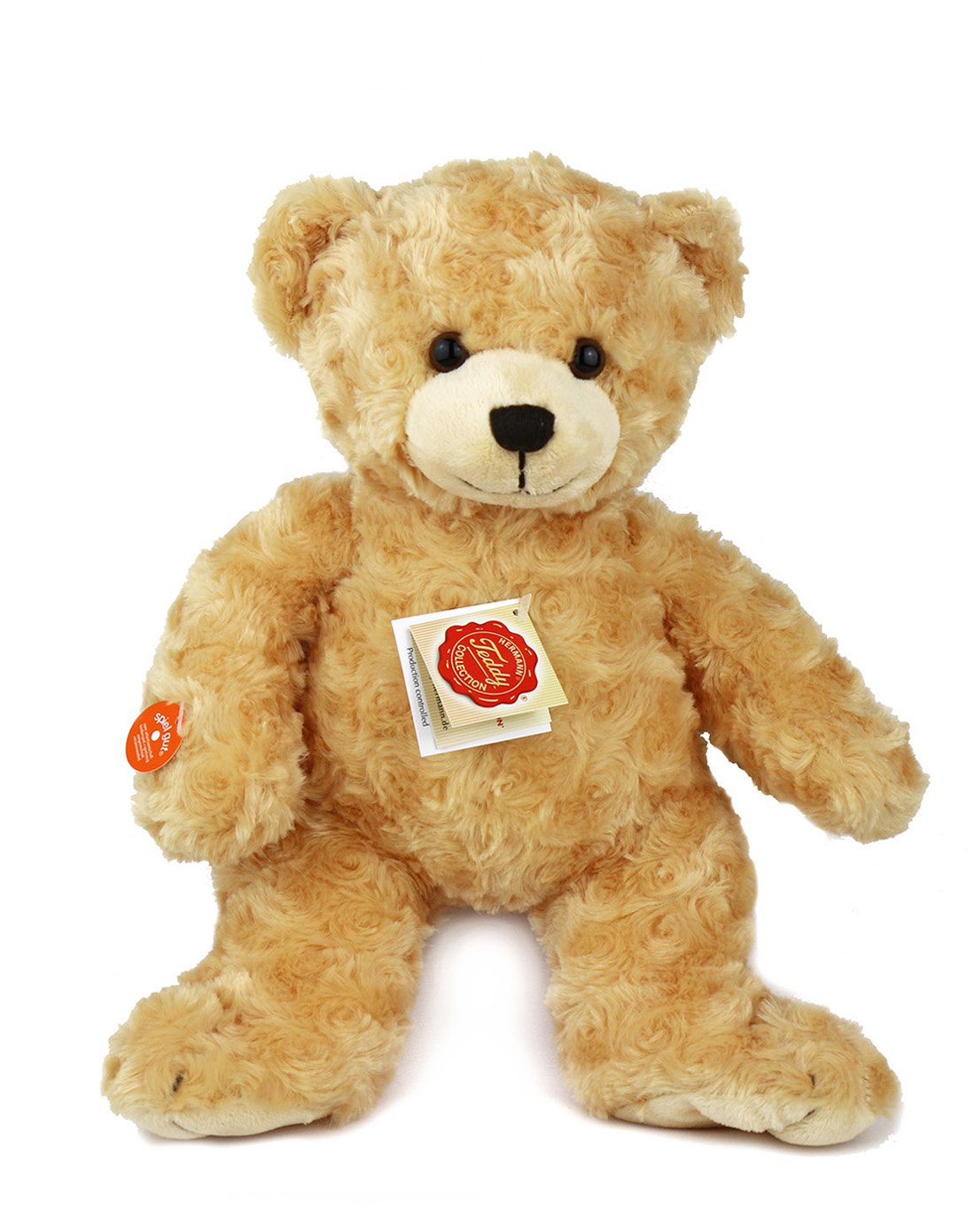 德国hermann teddy赫尔曼浅金色卷毛泰迪熊 36cm 收藏手工版 仿真玩偶