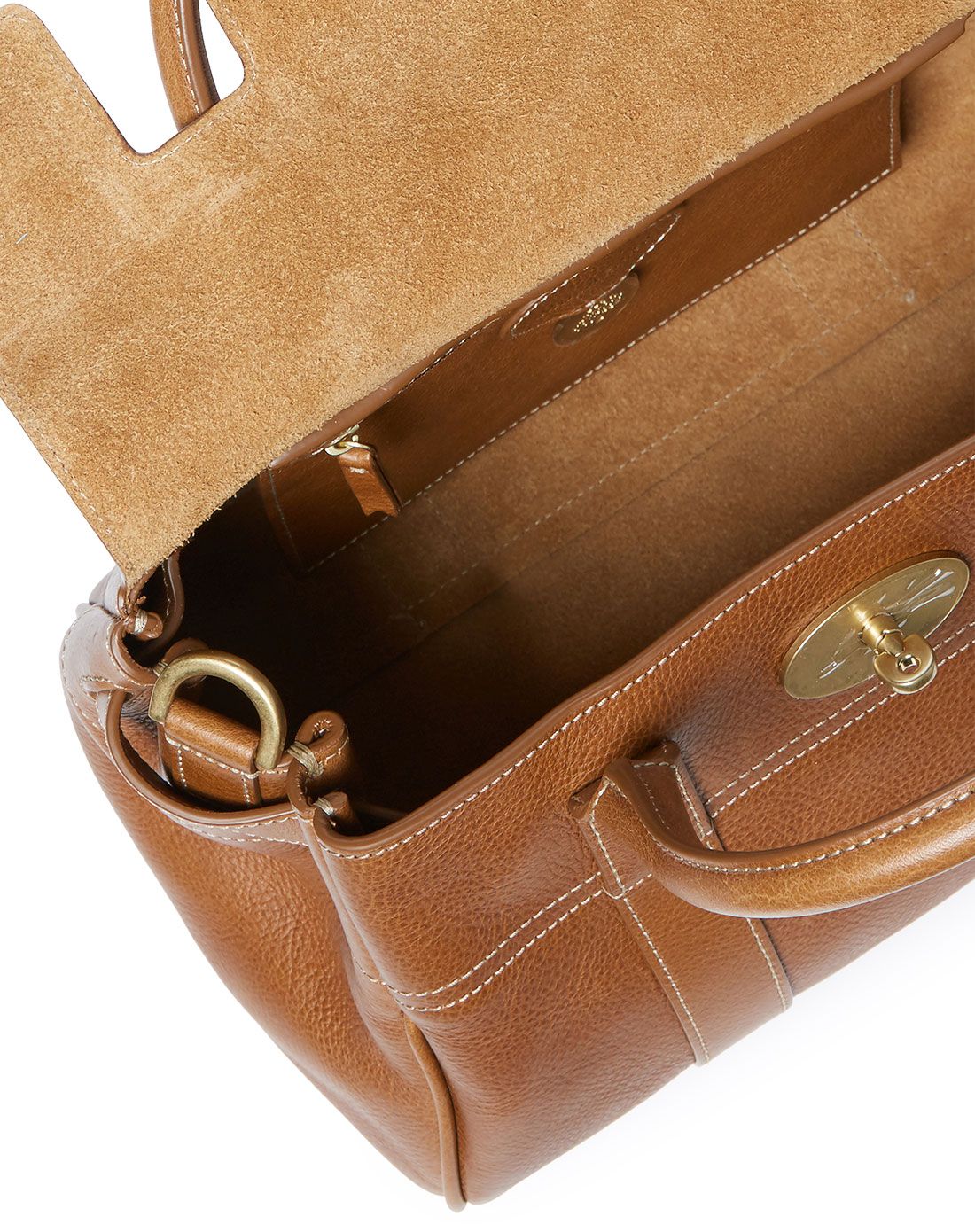 > mulberry 小号棕色皮革手提斜挎包