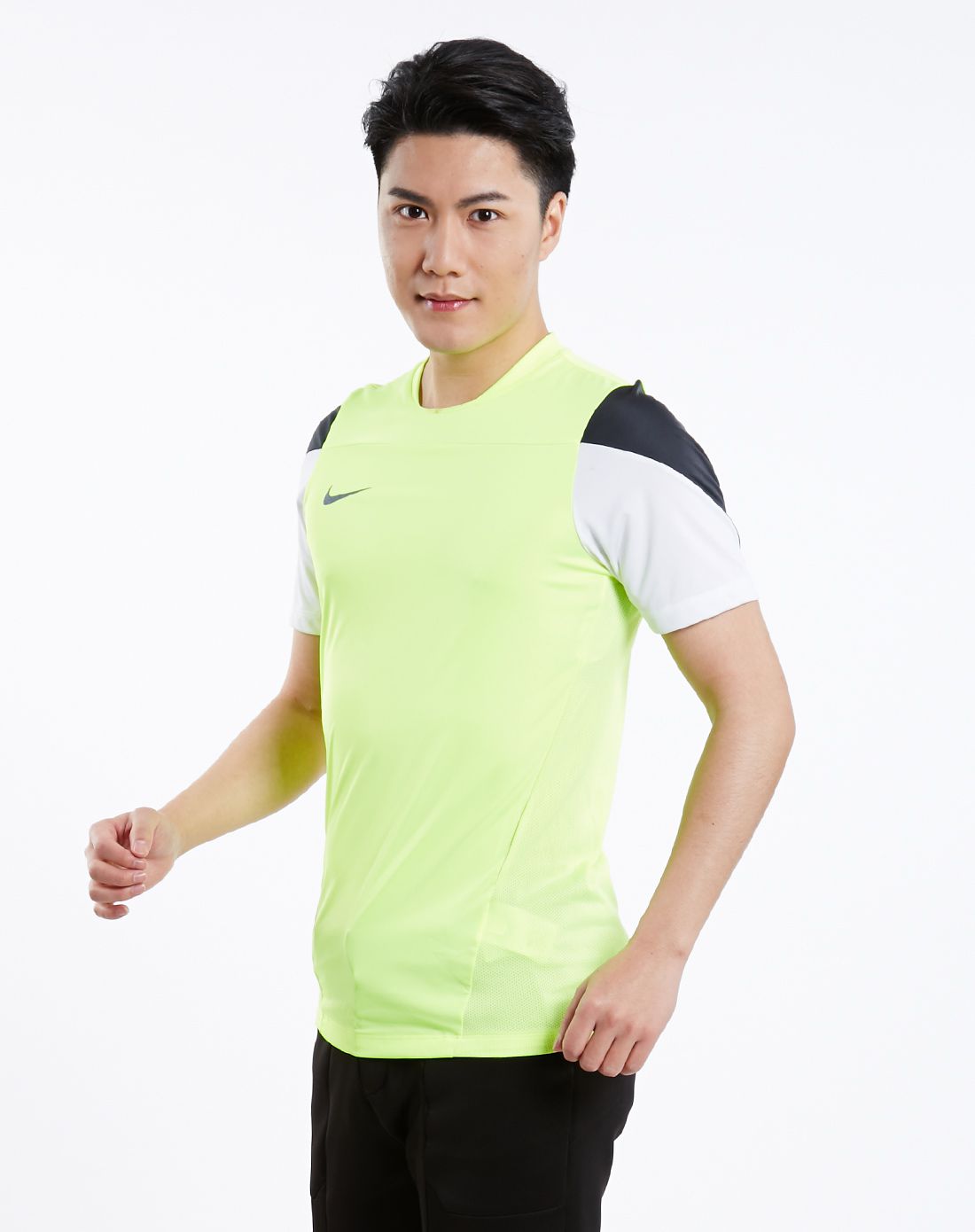 快速排汗 男款荧光绿色背心 足球系列