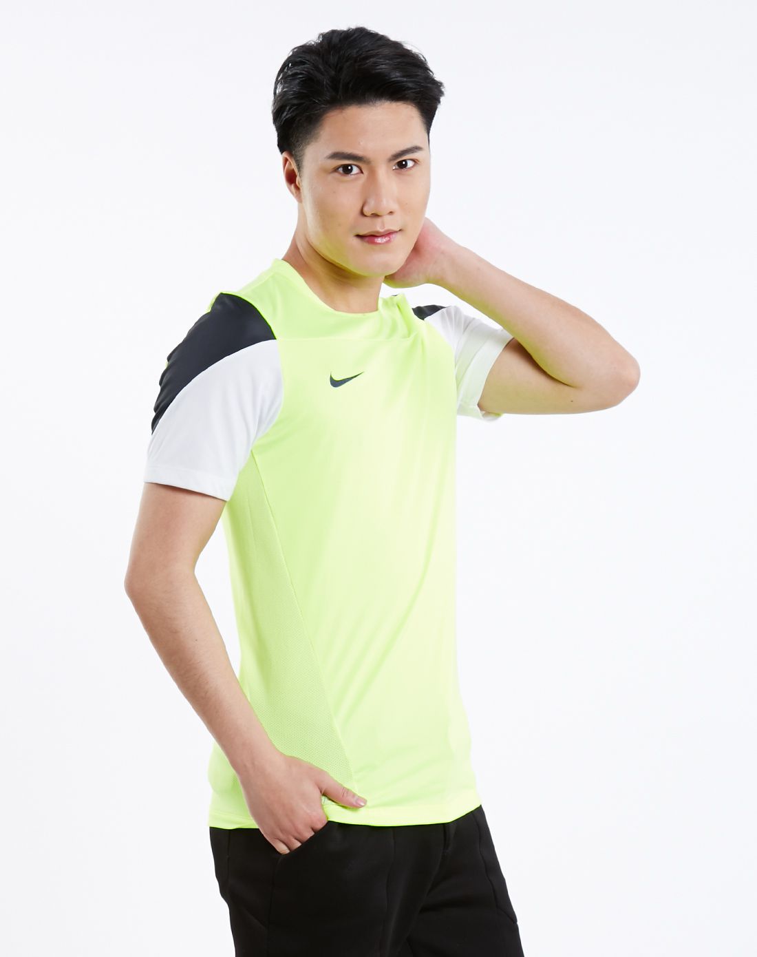 快速排汗 男款荧光绿色背心 足球系列