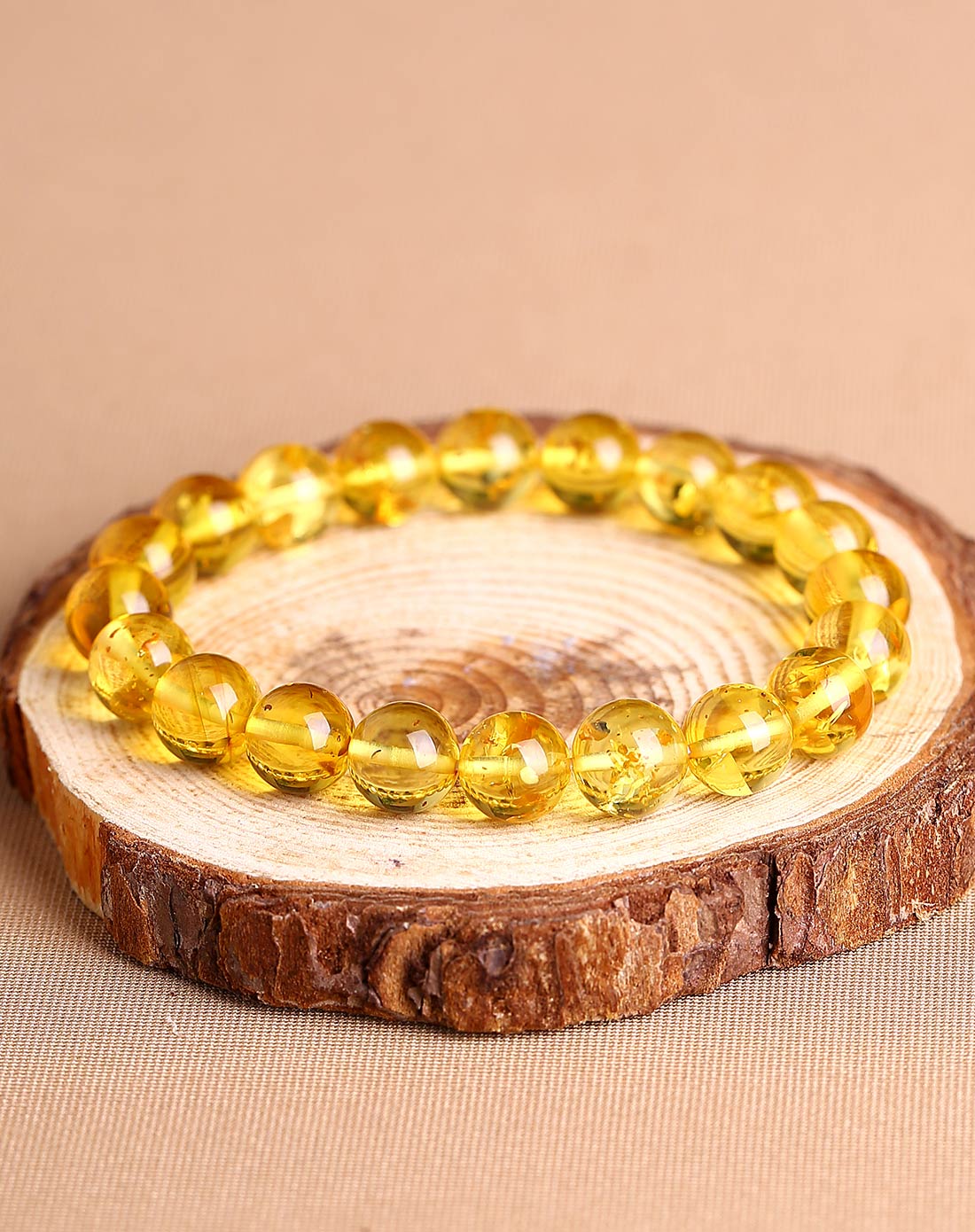 滚滚财源金珀手串附证书