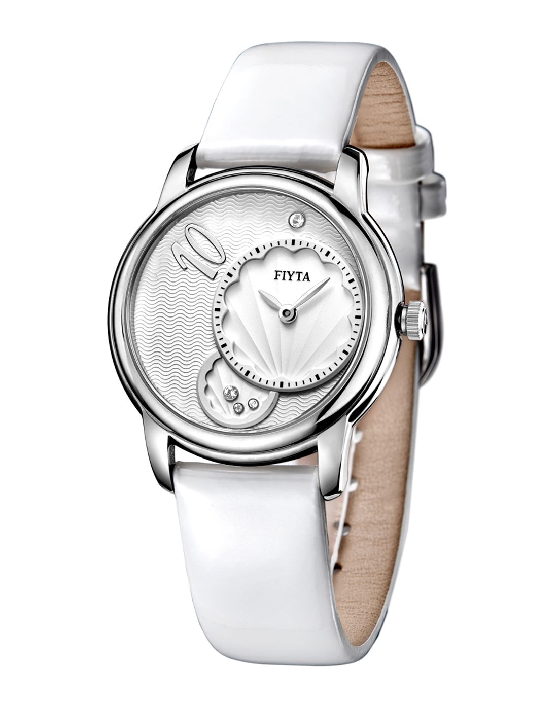 fiyta 【if系列】宝石意大利醇白皮带石英女表
