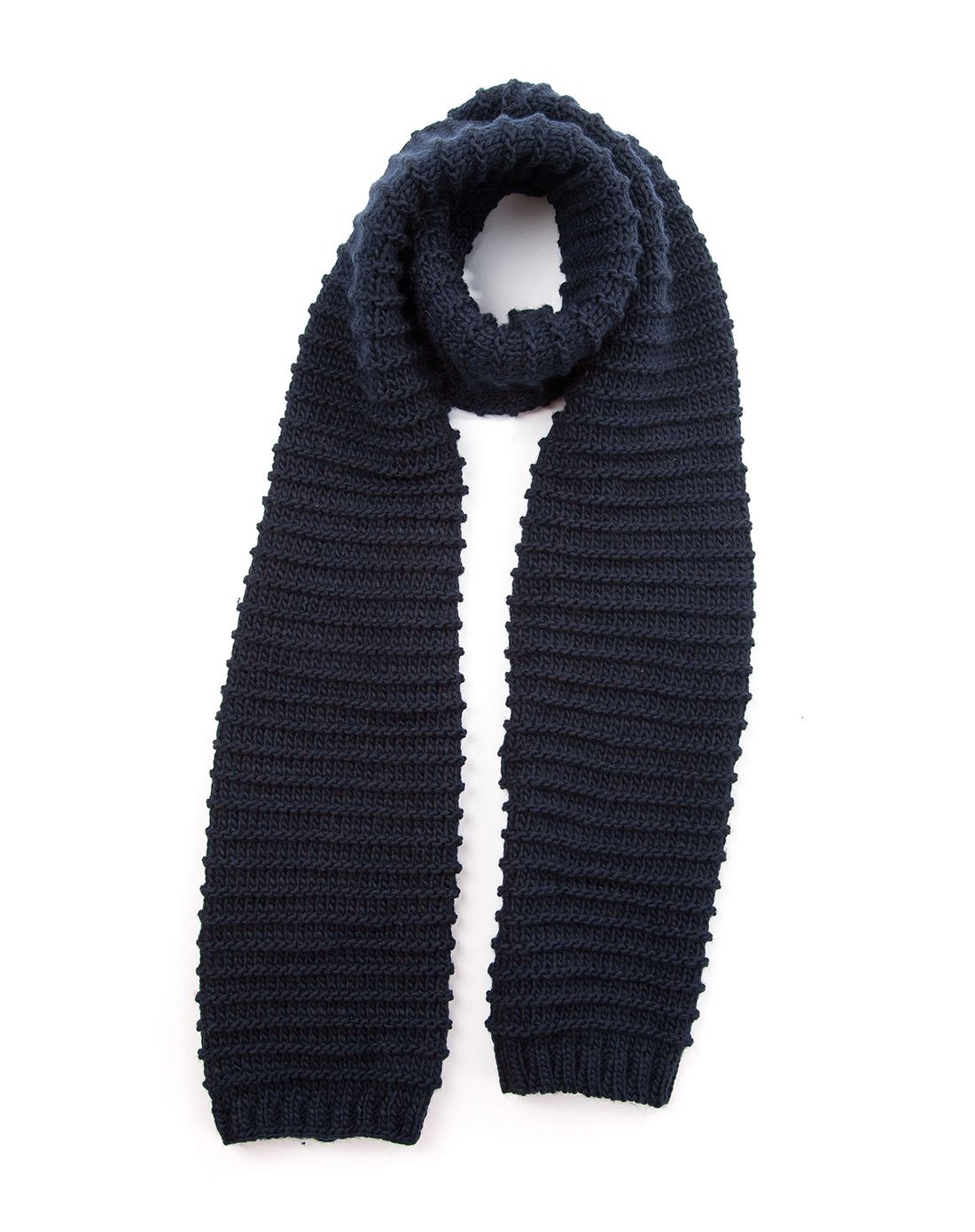 情侣系加厚保暖藏青色围巾