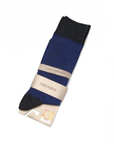 aimermen藏蓝色简约舒适袜子