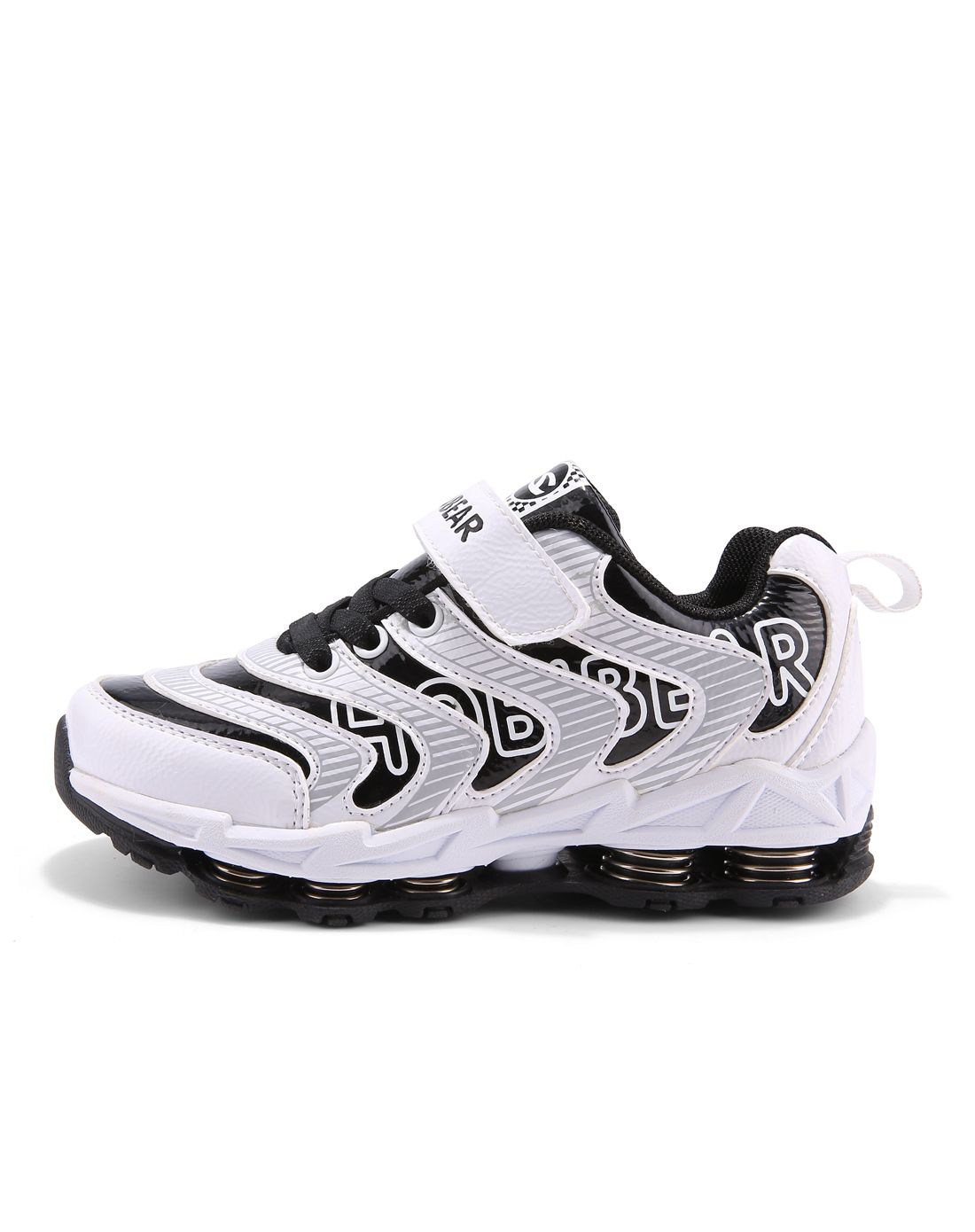 白/黑时尚波浪弹簧底运动鞋