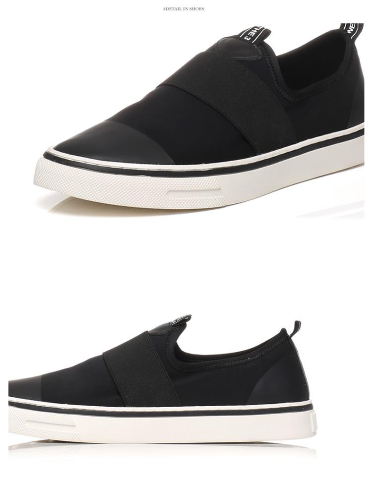 百思图 时尚简约舒适平跟套脚男休闲鞋 黑色