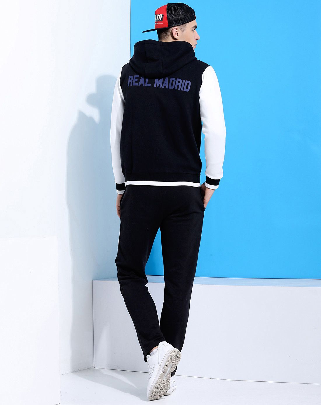 基本款 男款黑色运动休闲套装 连帽