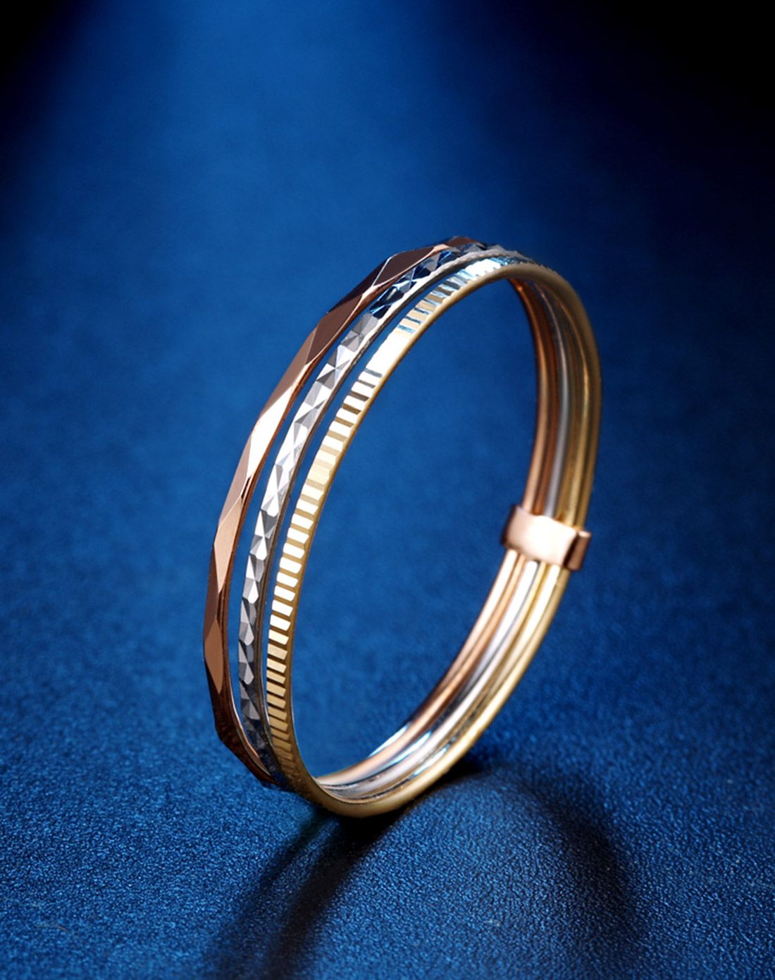 黛慕妮 18k金三色k金戒指