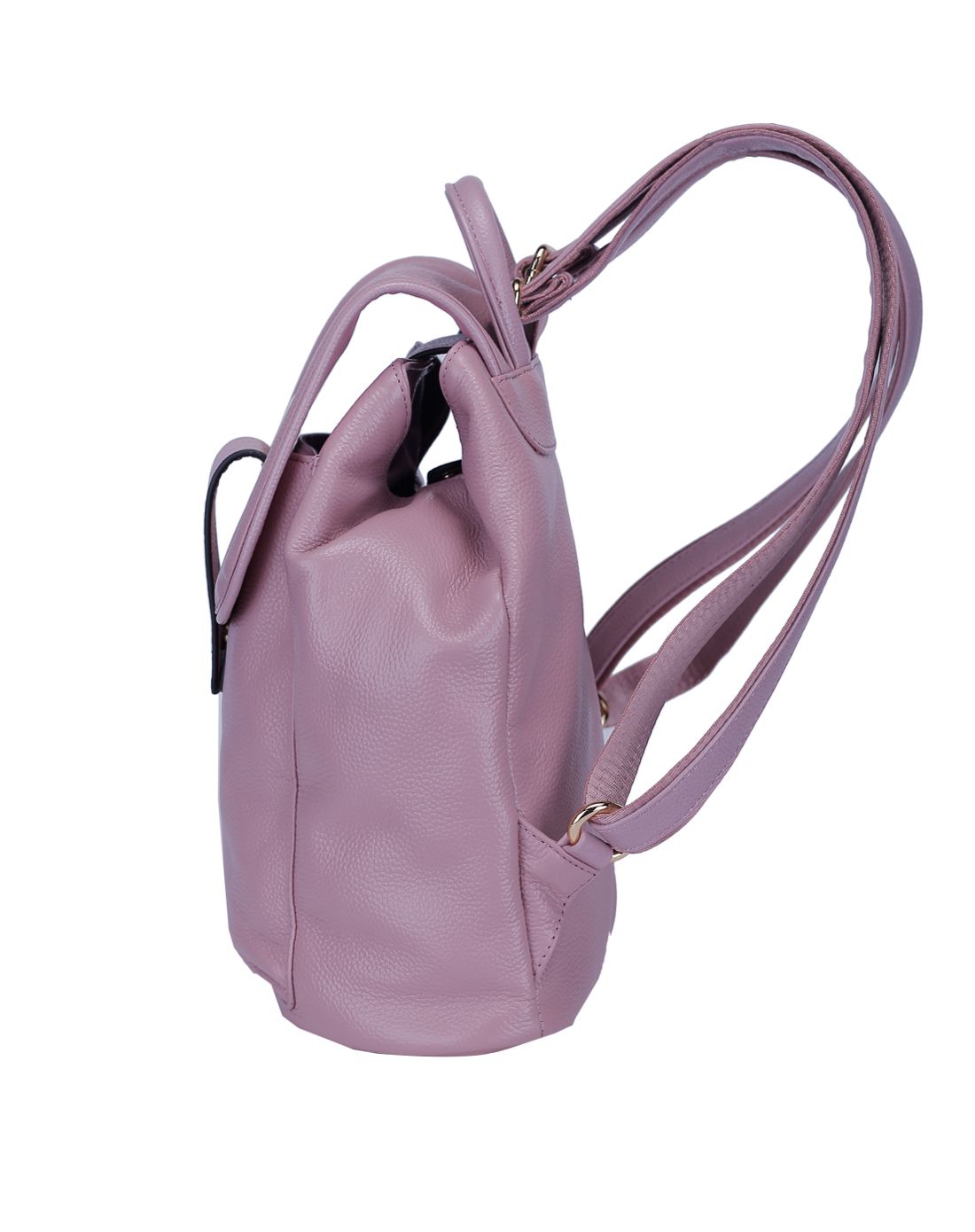 女款香芋粉韩版潮牛皮时尚休闲双肩包