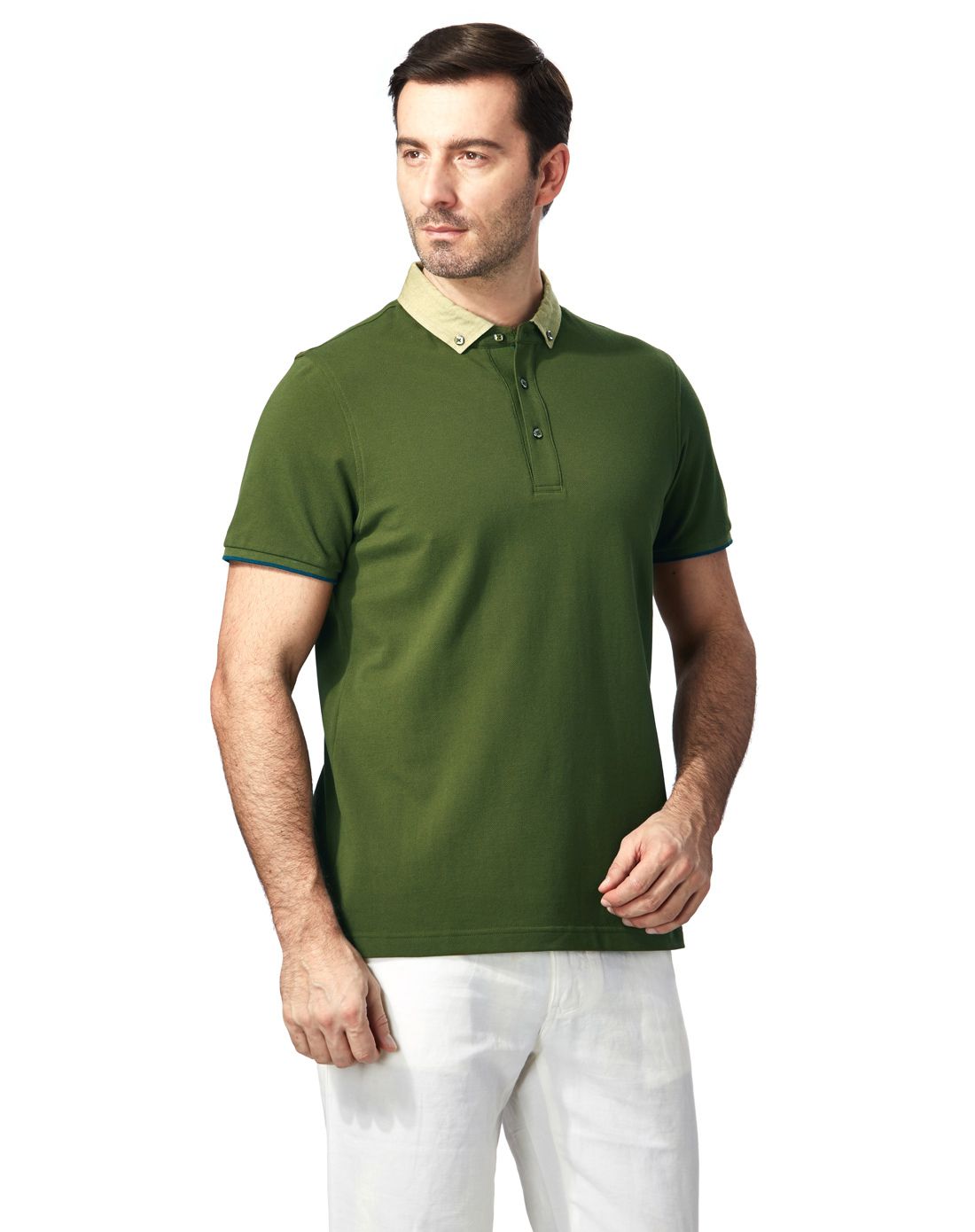 男士橄榄绿短袖t恤