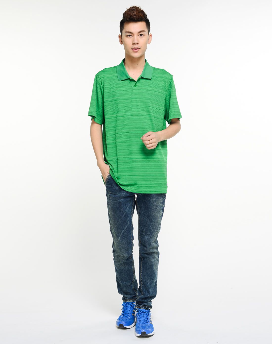 男款绿色短袖polo衫 运动休闲系列