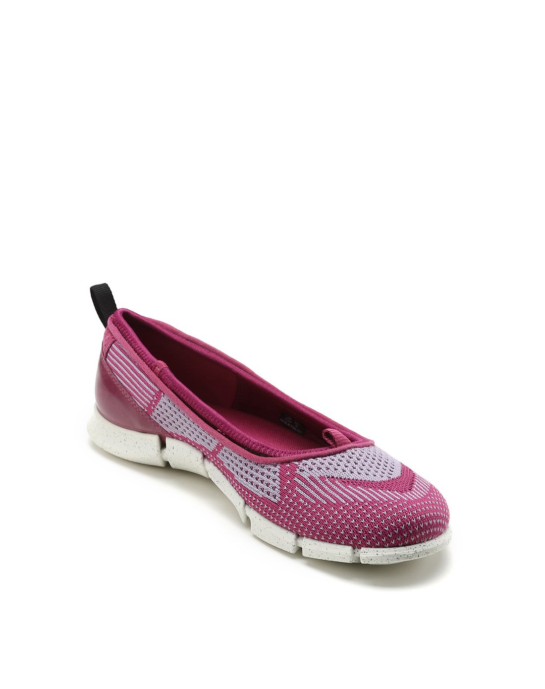 女款时尚编织纹活力休闲鞋紫红色