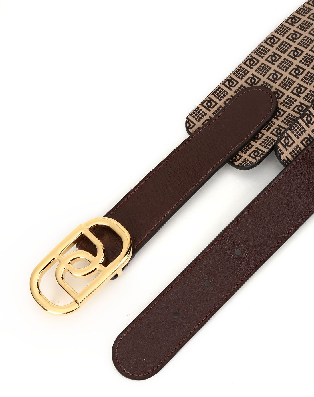 宝姿ports棕/啡色印花淑女时尚腰带lk2a7006cpq03-choc-mono_唯品会