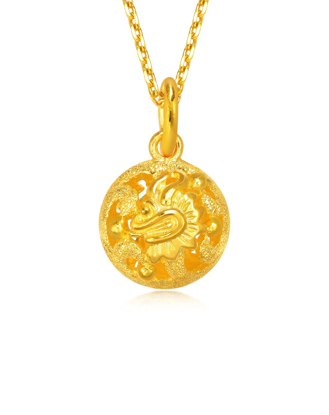 周生生珠宝专场周生生 足金立体圆形龙凤吊坠(不含项链)14527p_唯品会