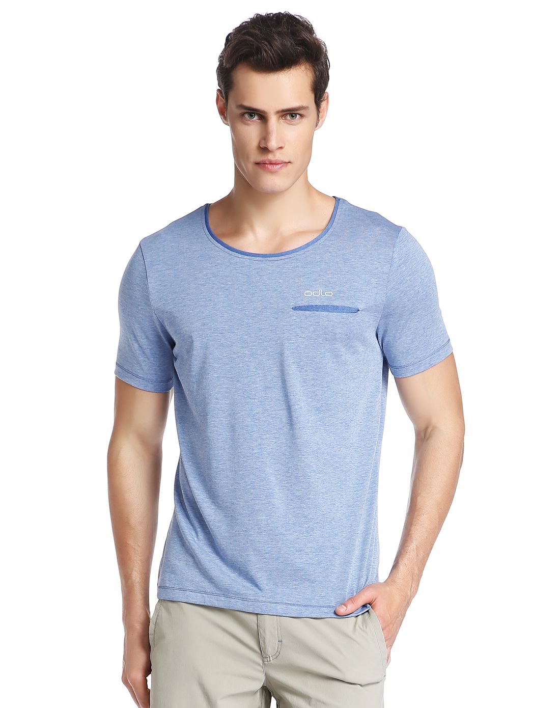 清爽舒适 男款土耳其海蓝色户外短袖跑步t跑步恤