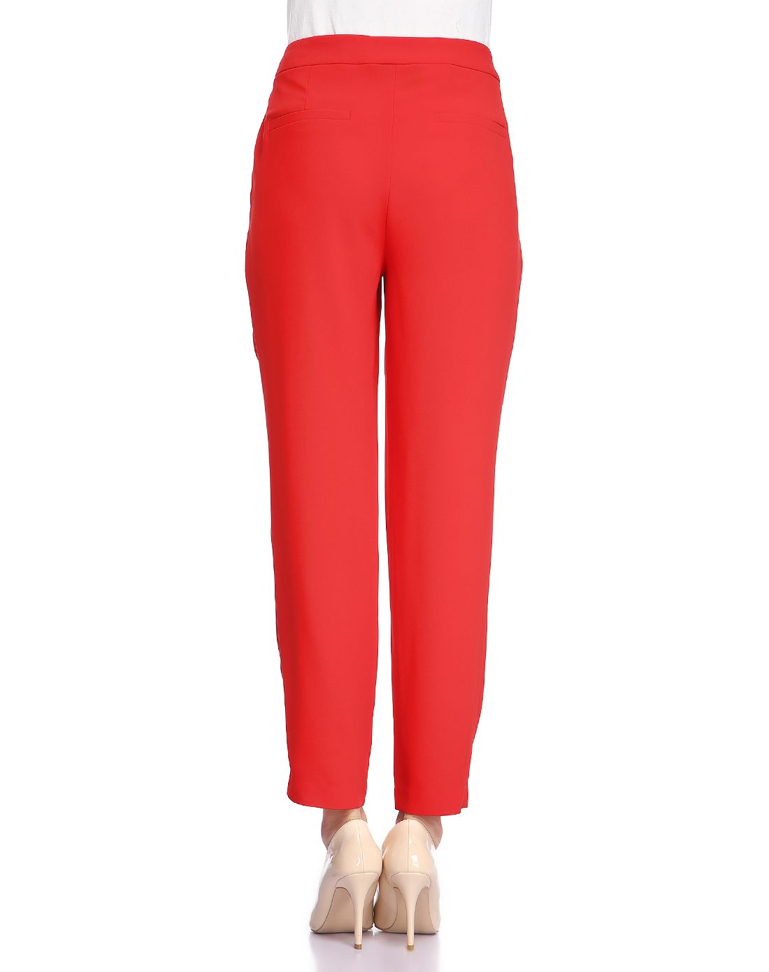 红色简约百搭裤子