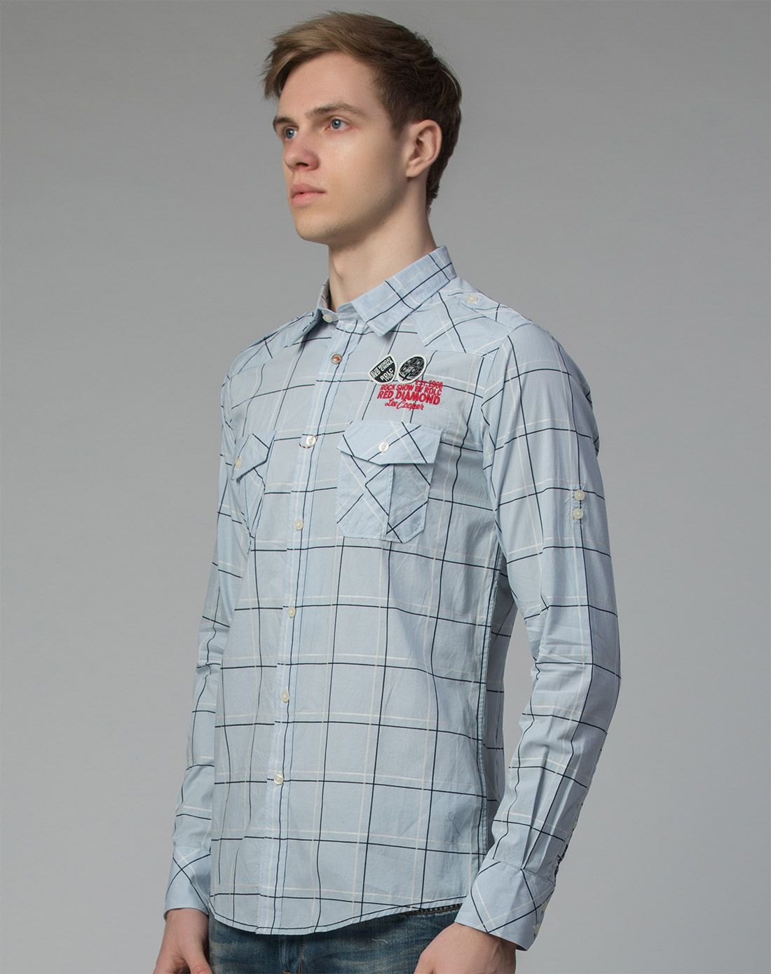 男式冰蓝色衬衫