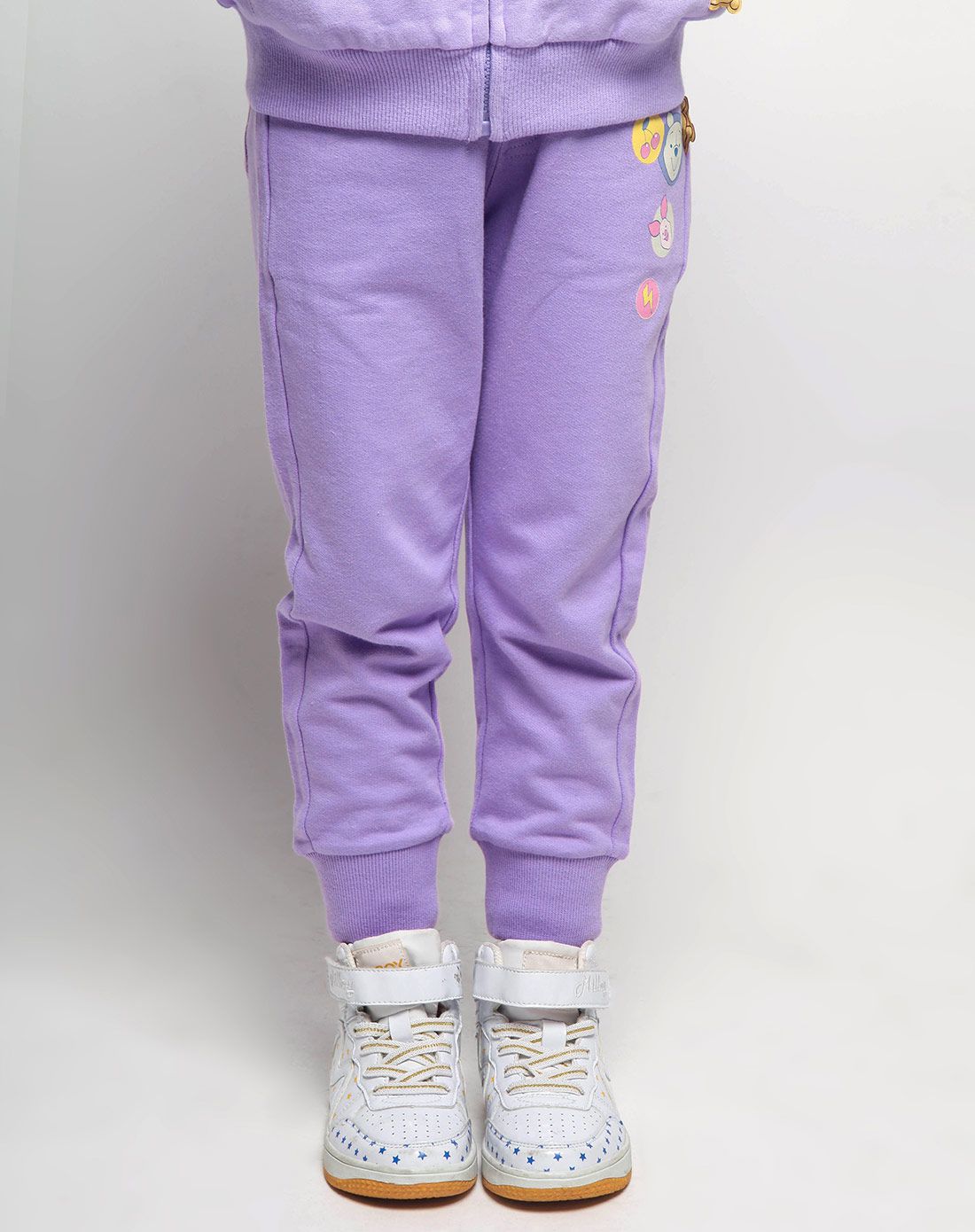 女童粉紫色长裤