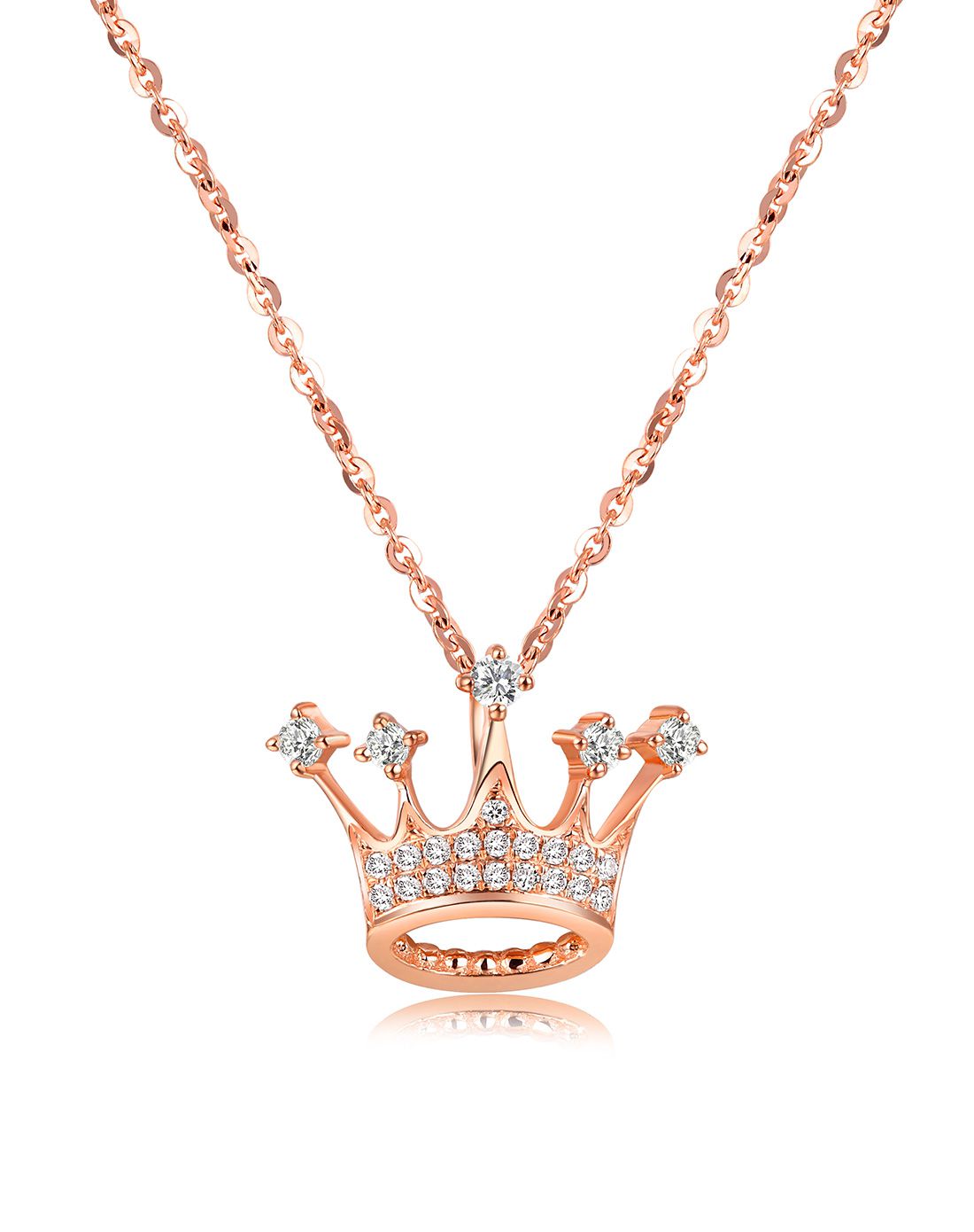 珂兰钻石 轻奢公主皇冠系列18k金钻石吊坠