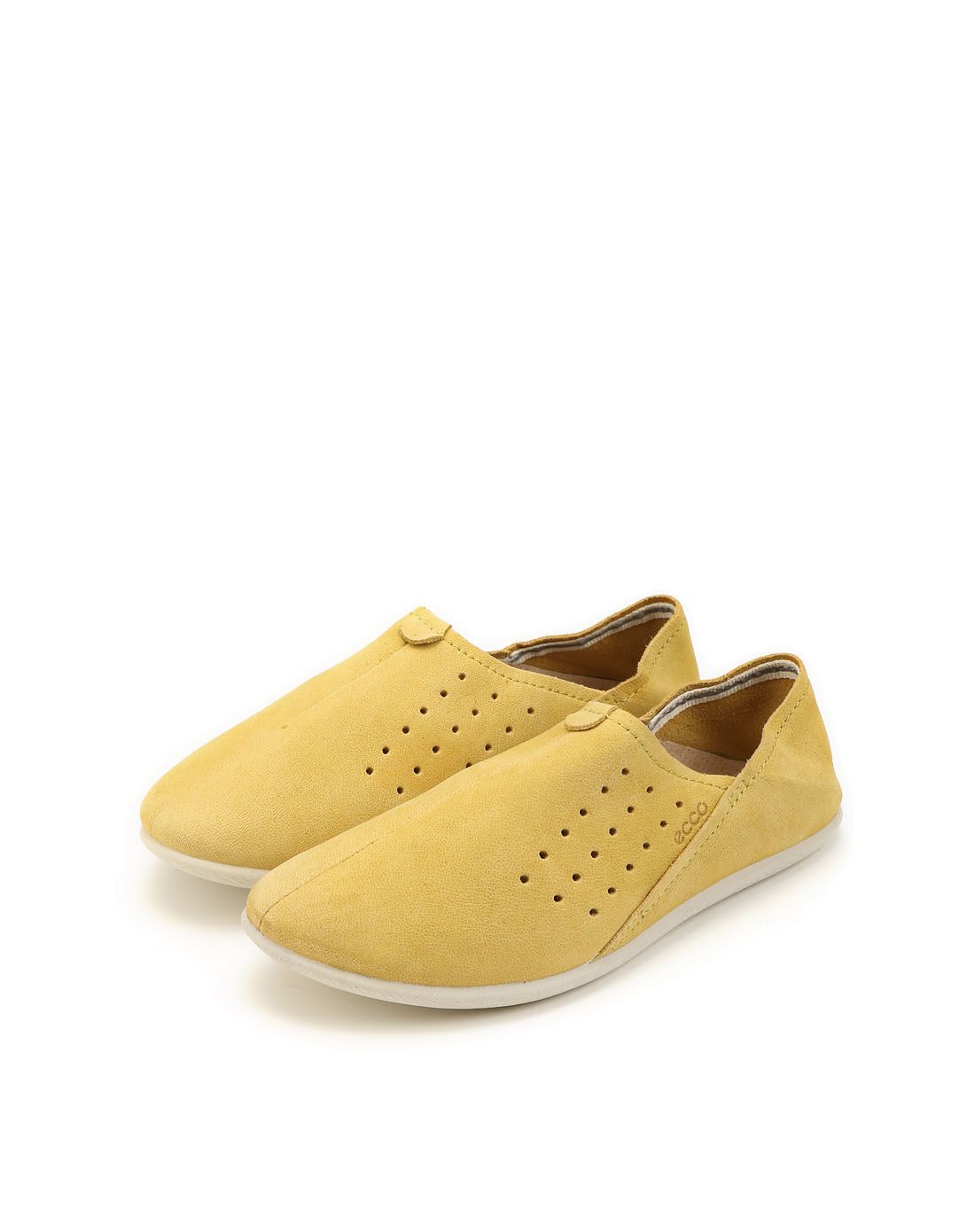 女款淡黄色冲孔舒适轻便鞋