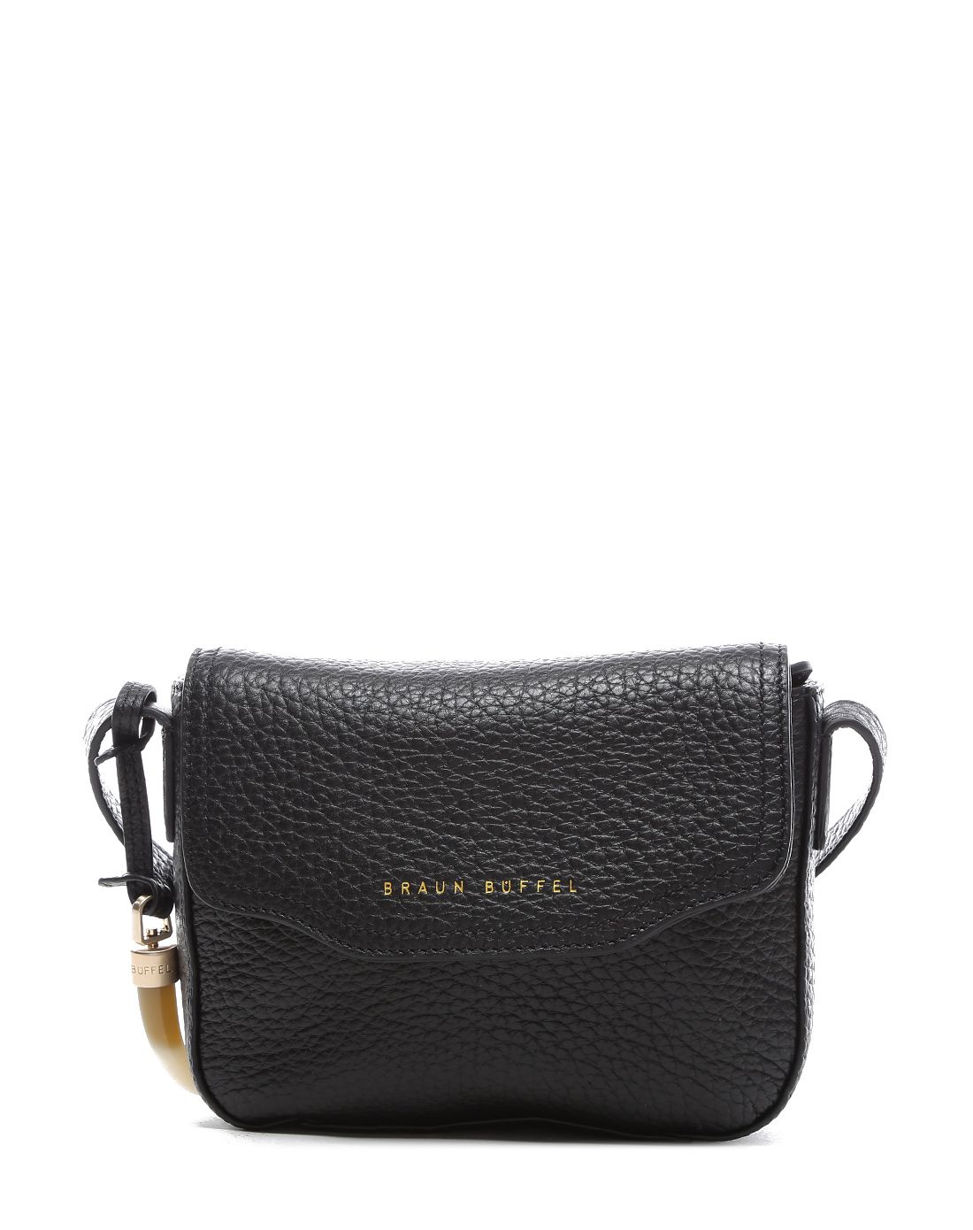 布兰施braun buffel国际品牌皮具专场2016年新款女款炭黑牛皮斜挎包