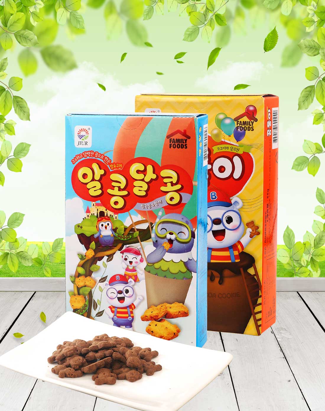 韩国馆食品专场直发货[儿童营养饼干]九日牌熊宝宝营养饼55g 九日牌益