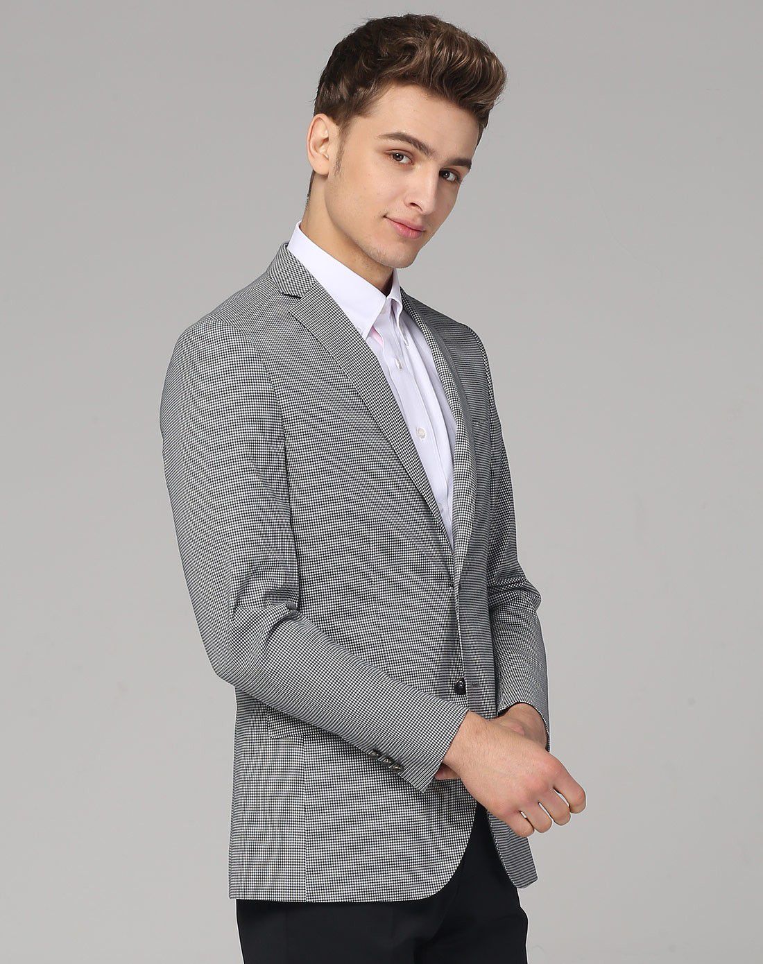 商务简约蓝灰单西