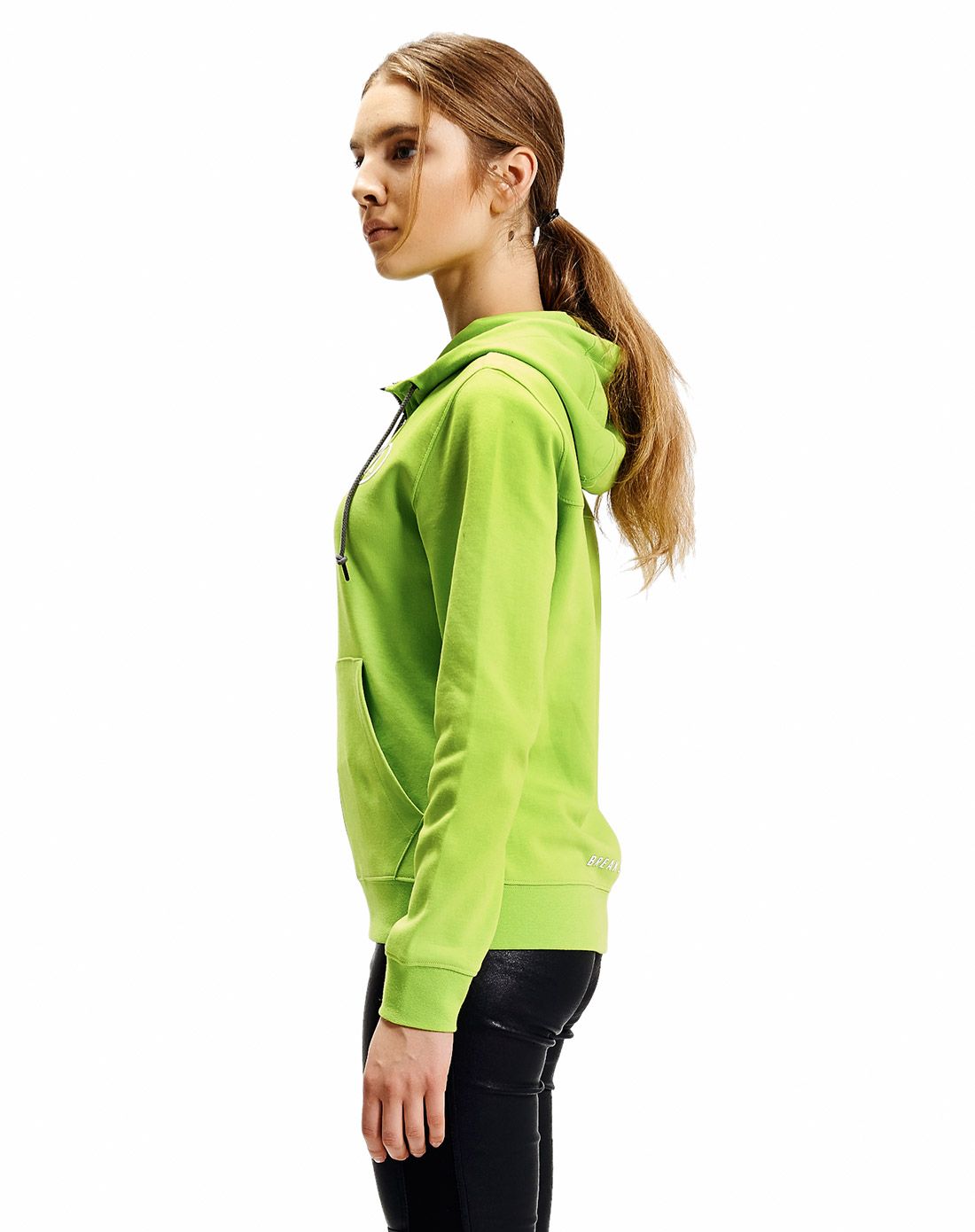 基础款棉质材质 女款 柠檬绿 针织帽衫 修身版型