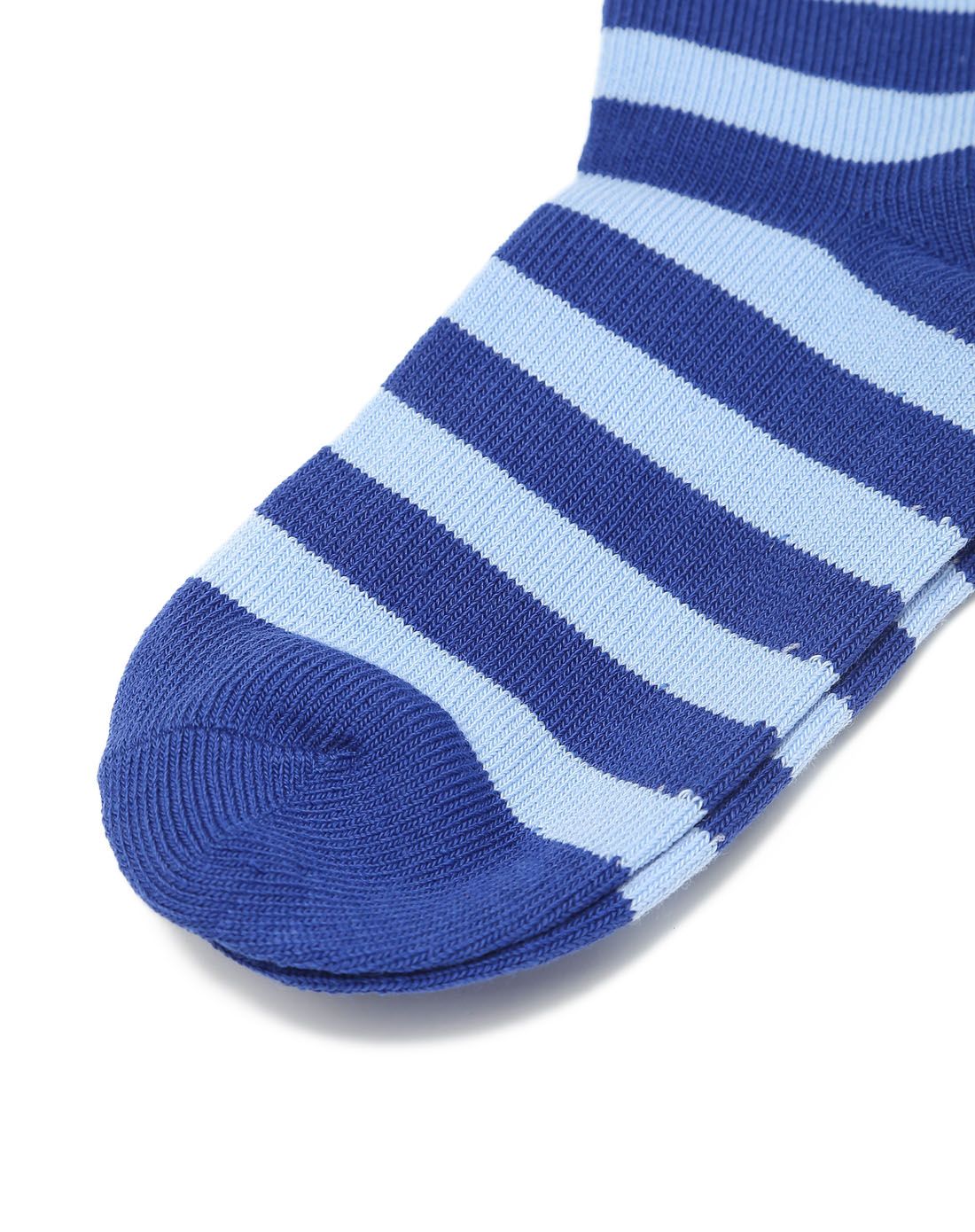 男童白/蓝色间纹星期袜子