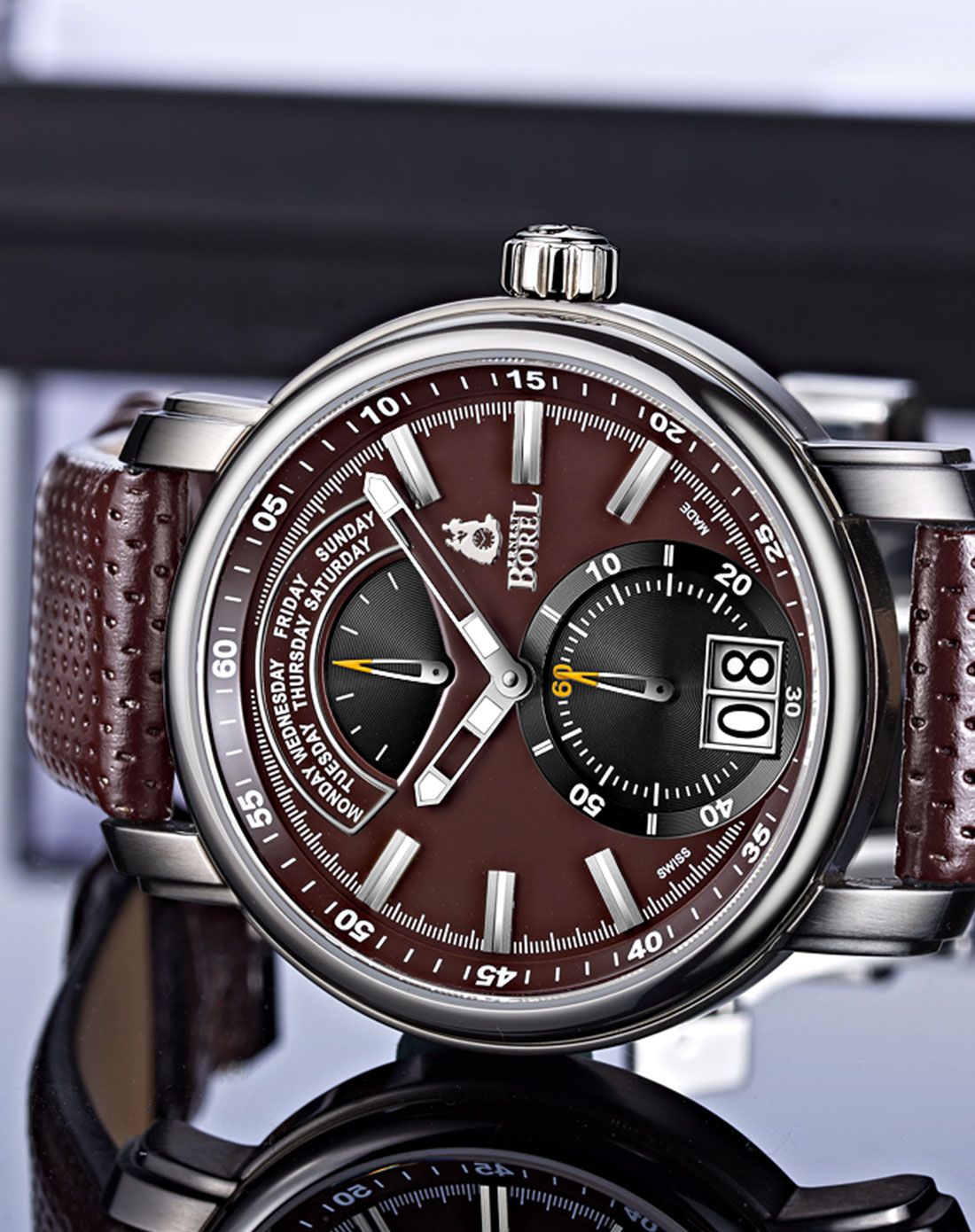 瑞士依波路 洛奇系列商务多功能石英男表