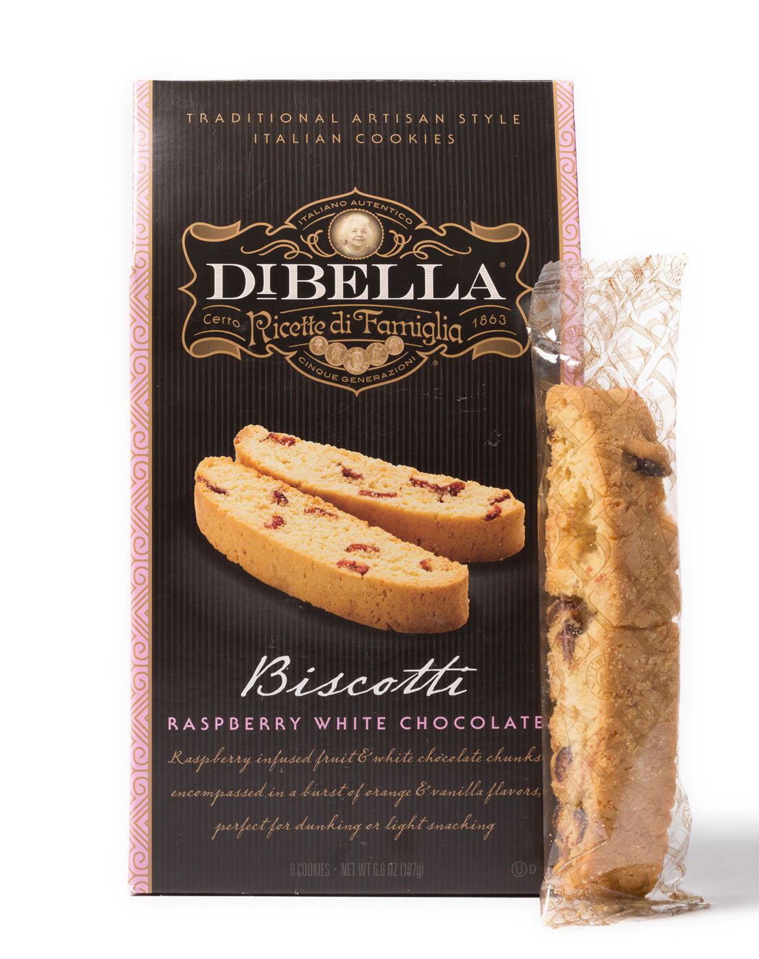 dibella覆盆子白巧克力意大利式脆饼 187克